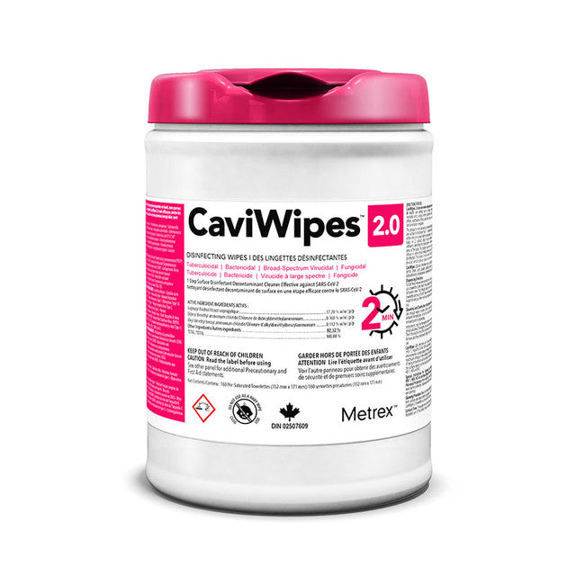 CaviWipes Surface Disinfectant Wipes 2 Minute 160/tub